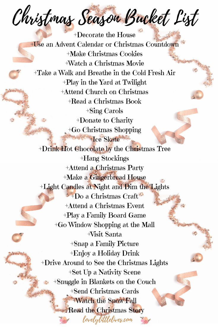 Christmas Season Bucket List