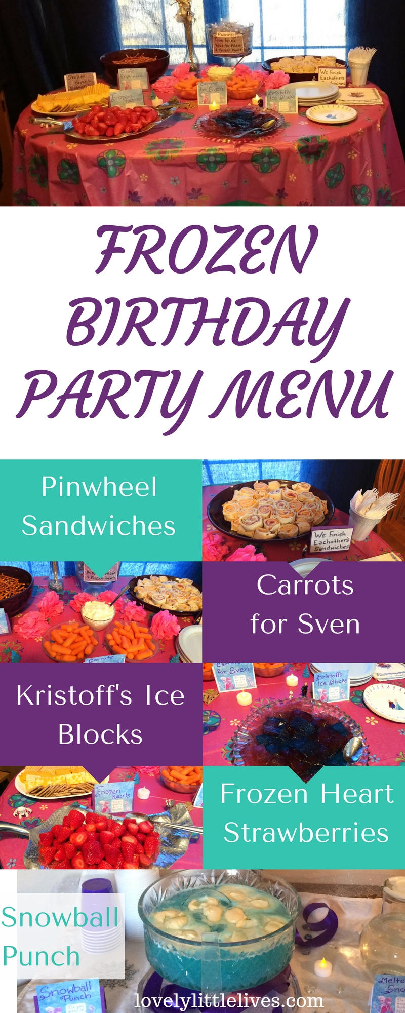 frozen birthday party menu