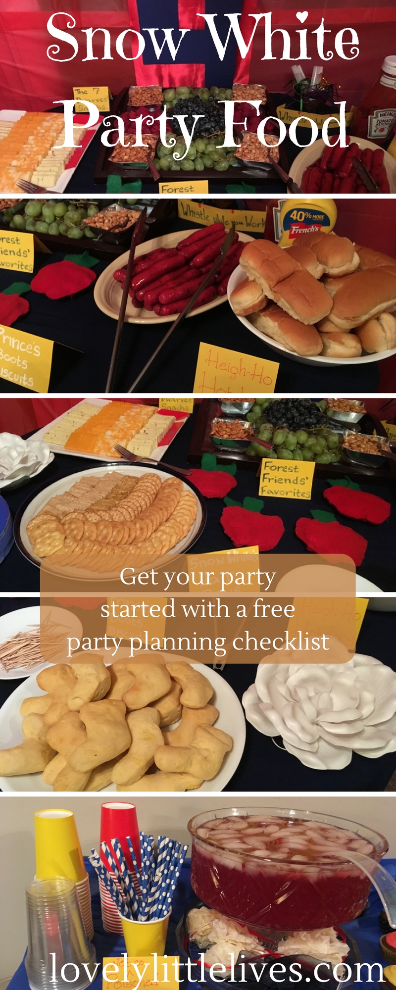 Snow White Party Food. | Snow White Birthday Party | Snow White Party Ideas | Snow White Birthday Party for a four year old | #snowwhite #princessbirthdayparty #snowwhitebirthdayparty 