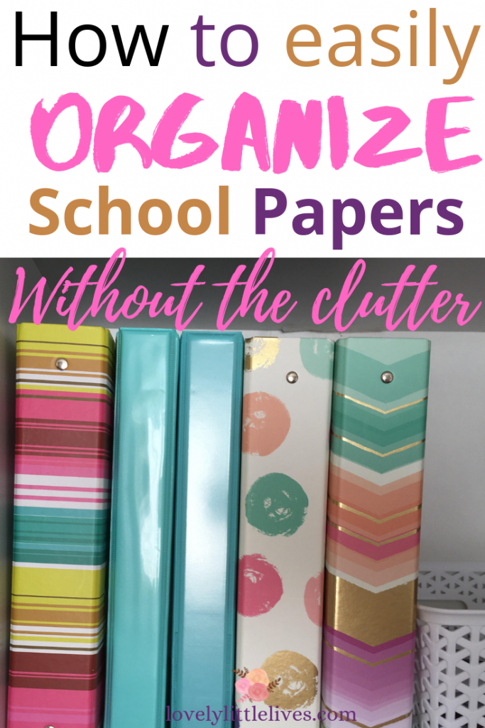 How to organize school papers and keepsakes without the clutter. Learn how to sort and file your kid's school papers in an easy and systematic way.