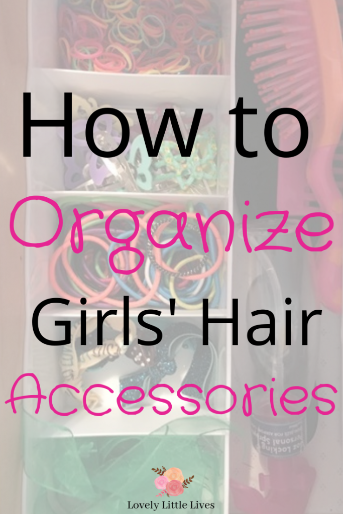 How to Organize Girls's Hair Accessories. Keep all your daughter's hair accessories organized and tidy with these simple organizing products. Tips for how to organize hair accessories in a drawer. #organizedmom #organizehairaccessories #girlshairstyles